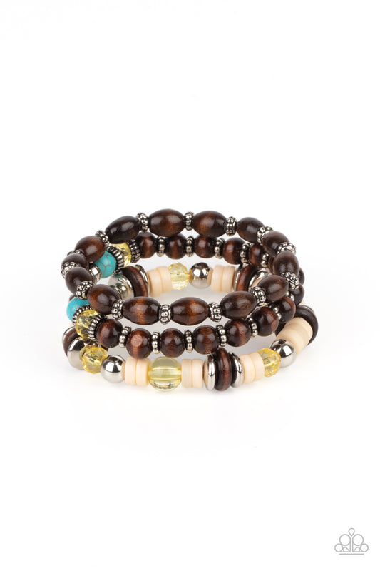 Belongs In The Wild - Brown Wooden Bracelet Paparazzi Accessories Urban Jewelry. Get Free Shipping!