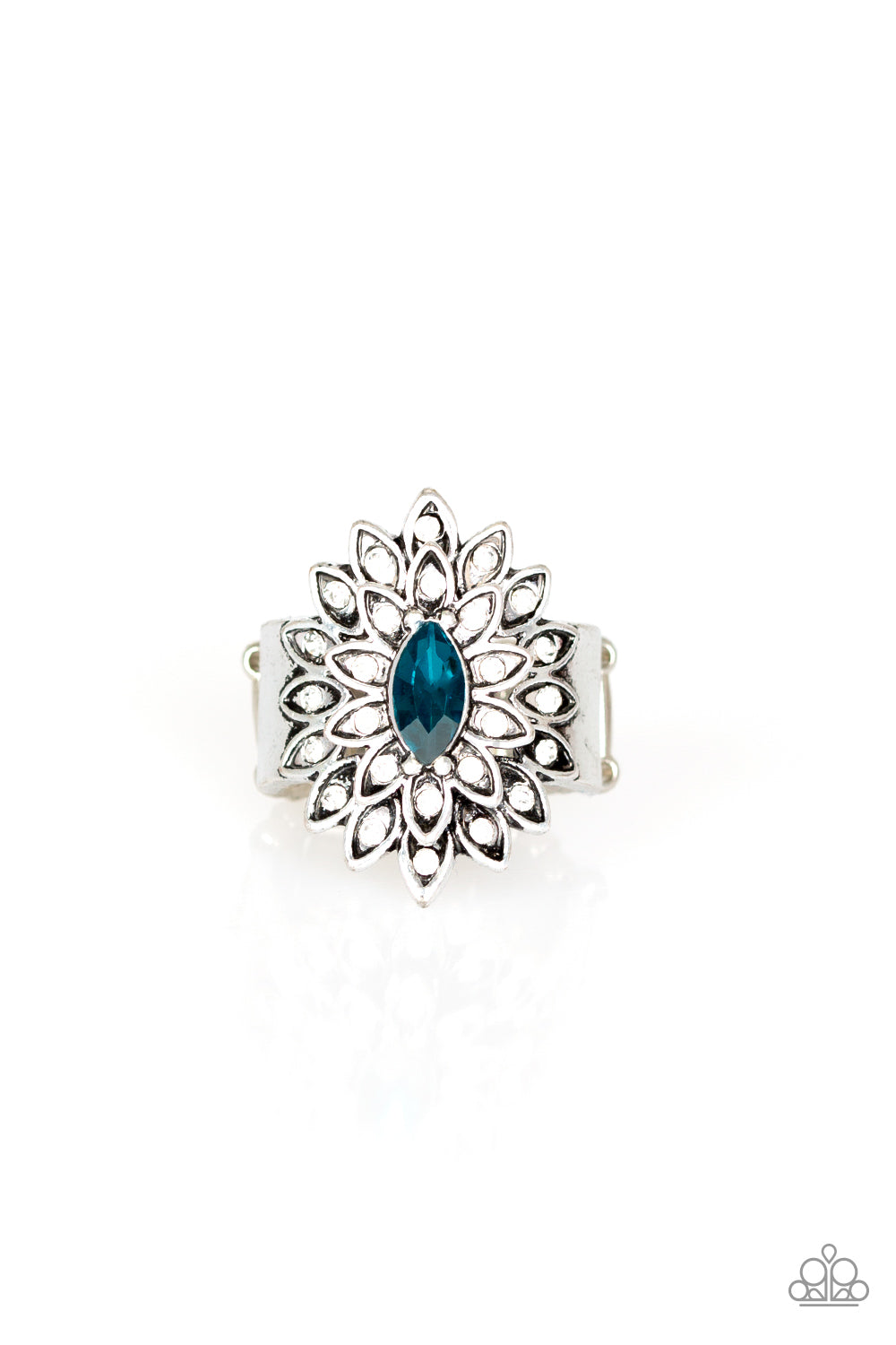 Blooming Fireworks Blue Ring Paparazzi Accessories $5 Jewelry