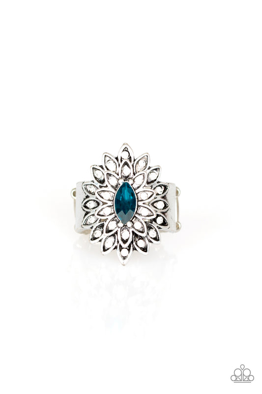 Blooming Fireworks Blue Ring Paparazzi Accessories $5 Jewelry