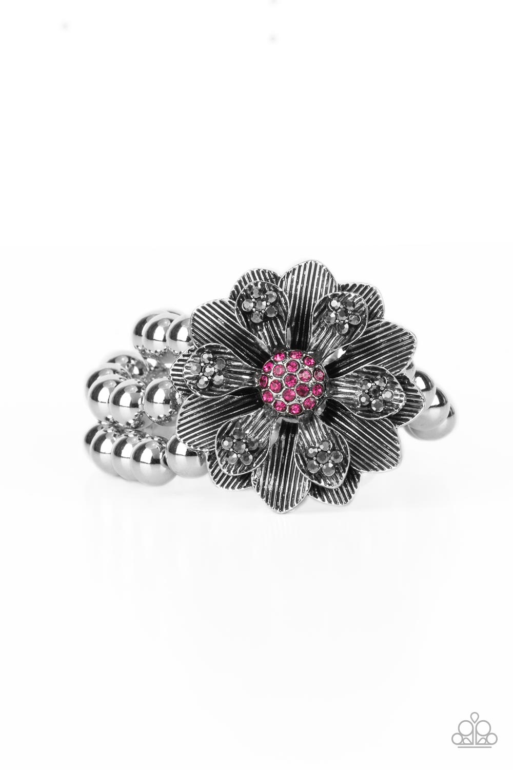 Botanical Bravado Pink Stretchy Bracelet with Floral Petals. #P9ST-PKXX-005XX. Get Free Shipping!