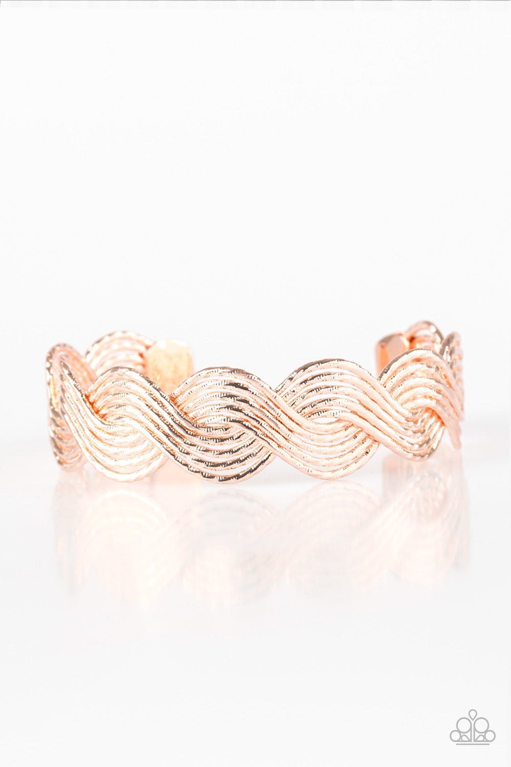 Braided Brilliance - Rose Gold Bracelet Paparazzi Accessories