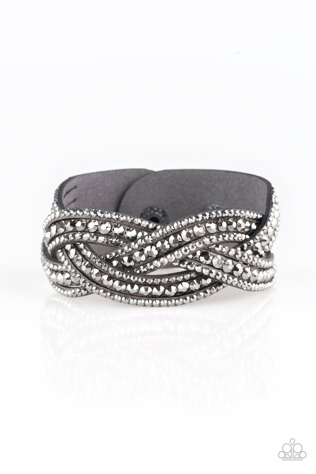 Bring On The Bling - Silver Wrap Bracelet Paparazzi Accessories $5 Jewelry #P9DI-URSV-106XX