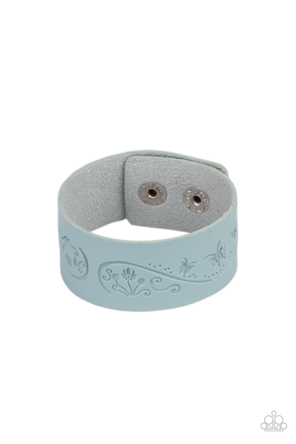 Butterfly Canopy - Blue Bracelet Paparazzi Accessories. Butterfly and Flower Pattern. Free Shipping!