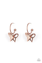 Load image into Gallery viewer, Butterfly Freestyle - Copper Earrings Paparazzi Accessories. Get Free Shipping! #P5HO-CPXX-146XX
