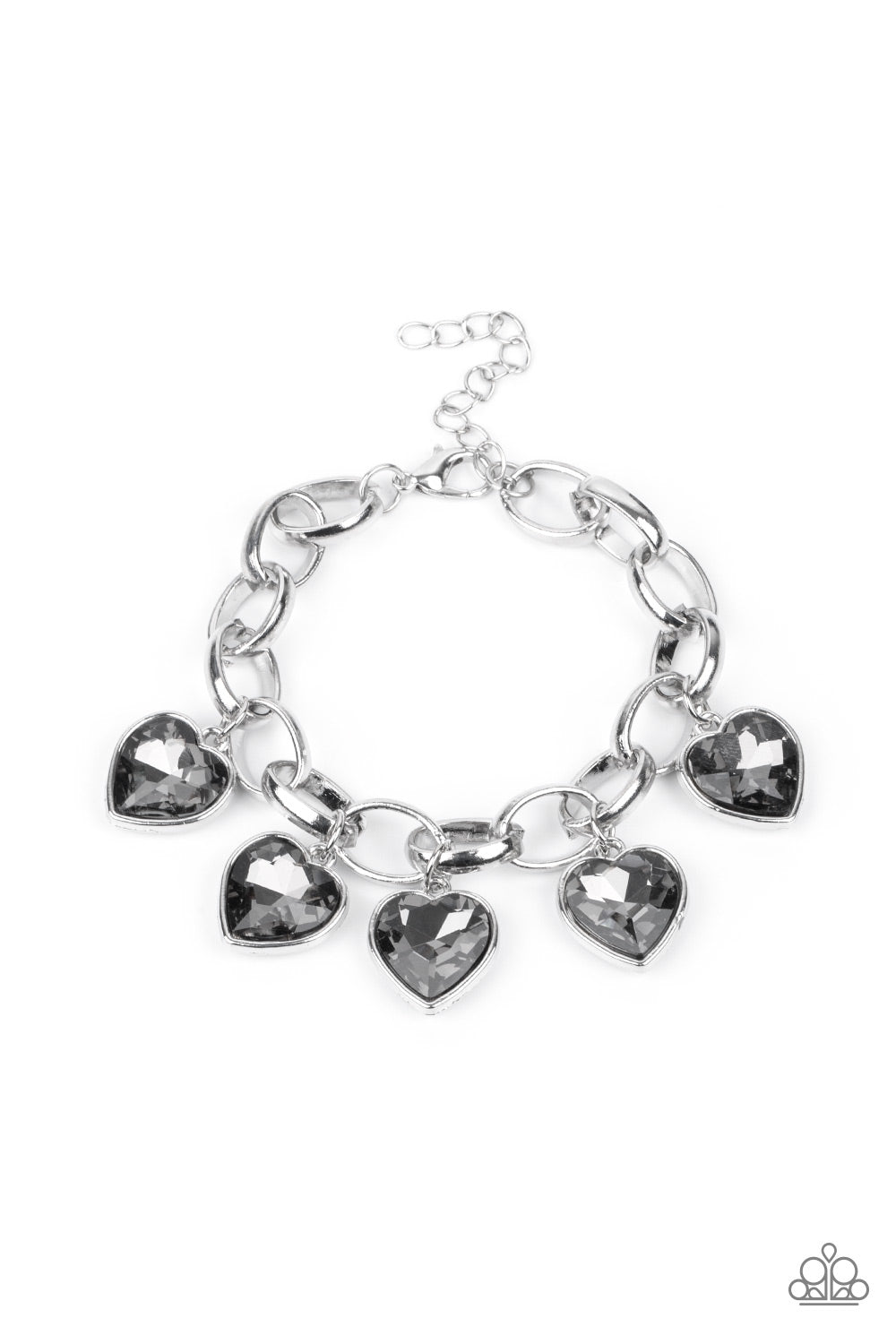 Candy Heart Charmer - Silver Bracelet Paparazzi Accessories