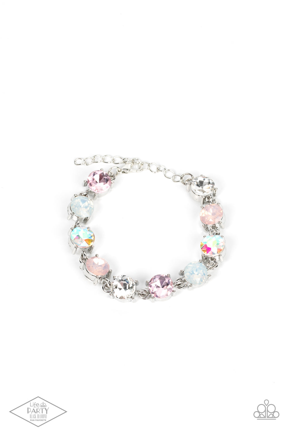 Paparazzi Celestial Couture - Pink Iridescent Rhinestone Dainty Bracelet. Free Shipping! #P9RE-PKXX-221XX