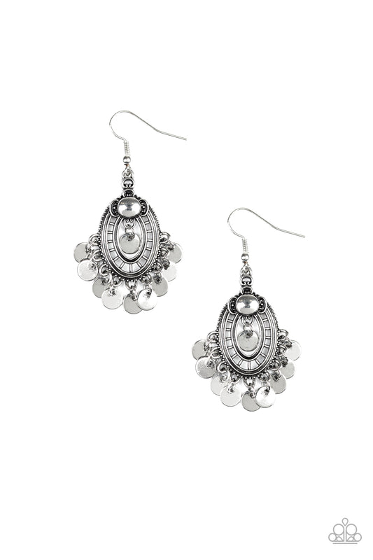 Chime Chic Silver Earring Paparazzi Accessories at AainaasTreasureBox. Get Free Shipping!