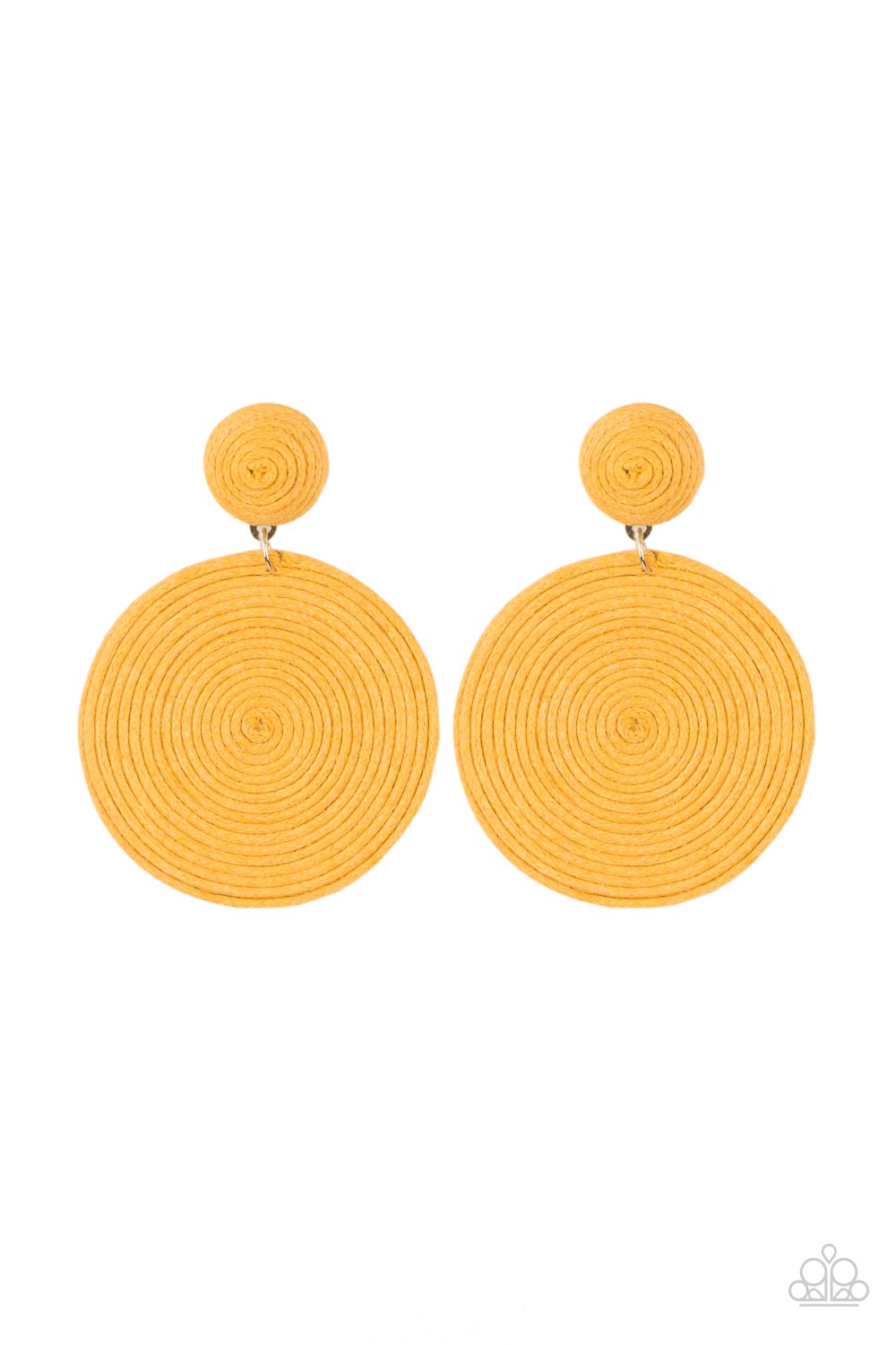 Circulate The Room - Yellow Earring Paparazzi Accessories