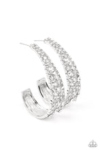 Load image into Gallery viewer, Paparazzi Cold as Ice - White Blingy $5 Earrings. Get Free Shipping!
