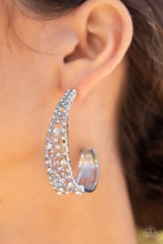 Load image into Gallery viewer, Cold as Ice - White Hoop Earrings Paparazzi Accessories $5 Jewelry. Get Free Shipping!
