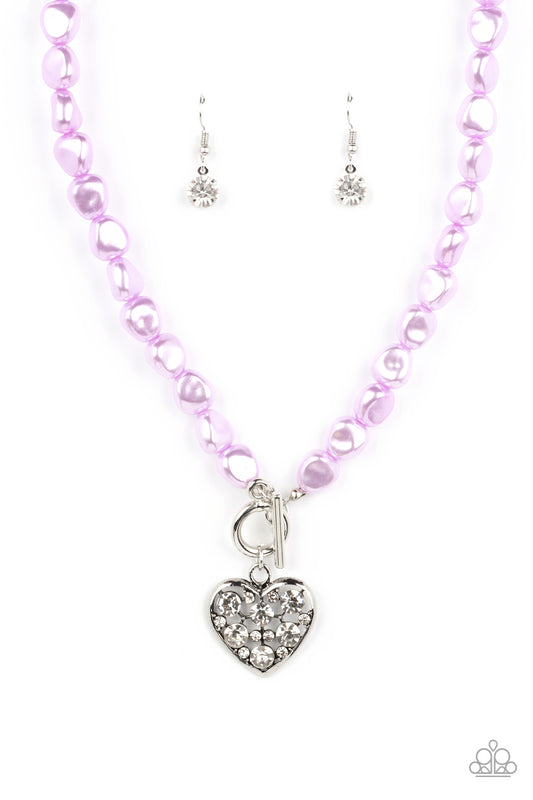 Color Me Smitten Purple Necklace Paparazzi $8 Jewelry.#P2RE-PRXX-304XX. Pearl Heart Necklace