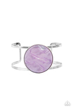 Load image into Gallery viewer, Colorful Cosmos Purple Bracelet Paparazzi Accessories Shimmery purple acrylic shell-like cuff
