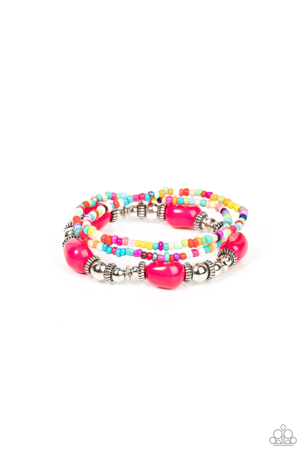Paparazzi Confidently Crafty - Pink Stretchy Bracelet. #P9WH-PKXX-291X. Subscribe & Save!