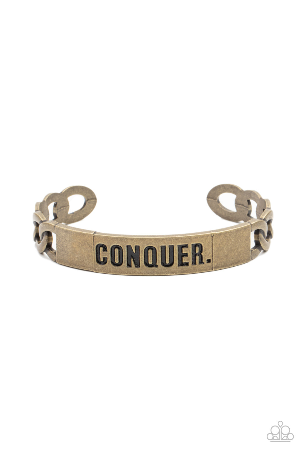 Conquer Your Fears - Brass Bracelet Inspirational Paparazzi Accessories