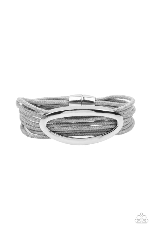 Paparazzi Corded Couture Silver Bracelet. #P9SE-SVXX-096XX. Magnetic Urban $5 Jewelry
