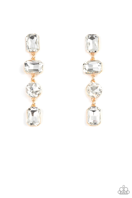 Paparazzi Earrings ~ Cosmic Heiress - Gold Earrings Paparazzi Accessories