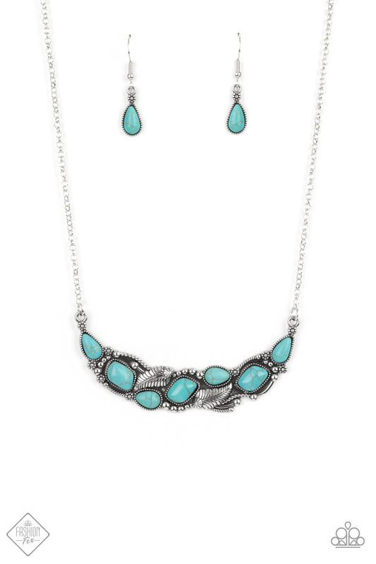 Paparazzi Cottage Garden Turquoise Blue Stone Dainty Necklace
