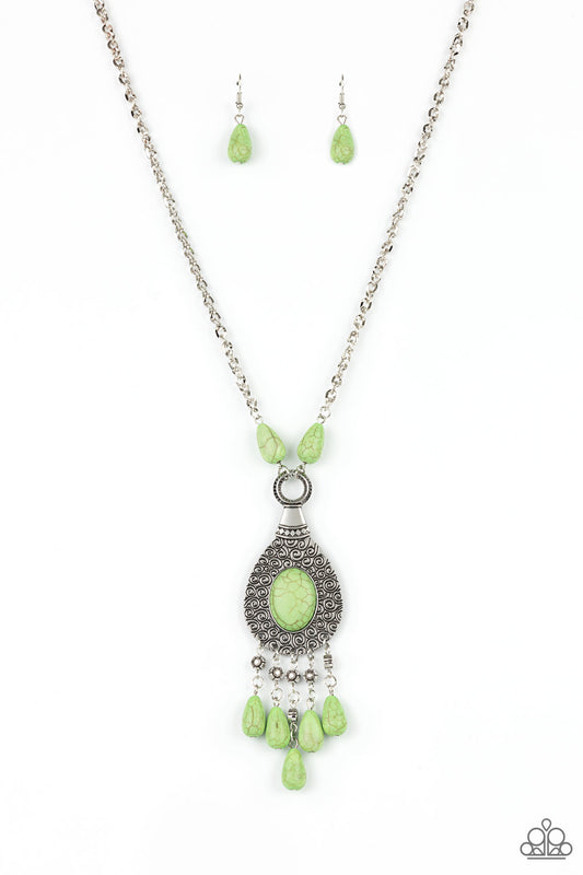 Cowgirl Couture - Green Necklace Paparazzi Accessories