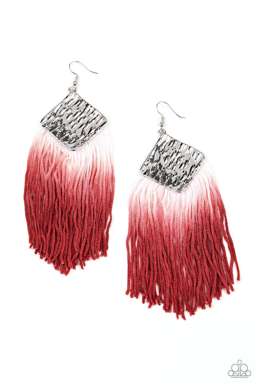 Paparazzi DIP The Scales Red Earring. Subscribe & Save. #P5SE-RDXX-114XX. Tassel earring