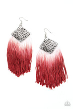 Load image into Gallery viewer, Paparazzi DIP The Scales - Red and White Fringe Earrings
