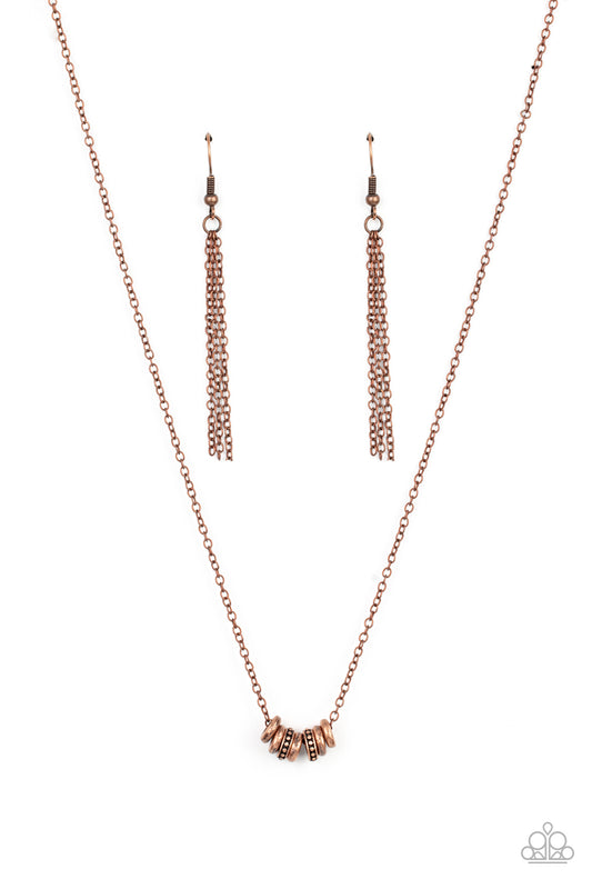 Dainty Dalliance Copper Necklace Paparazzi Accessories Antique Copper minimalist look