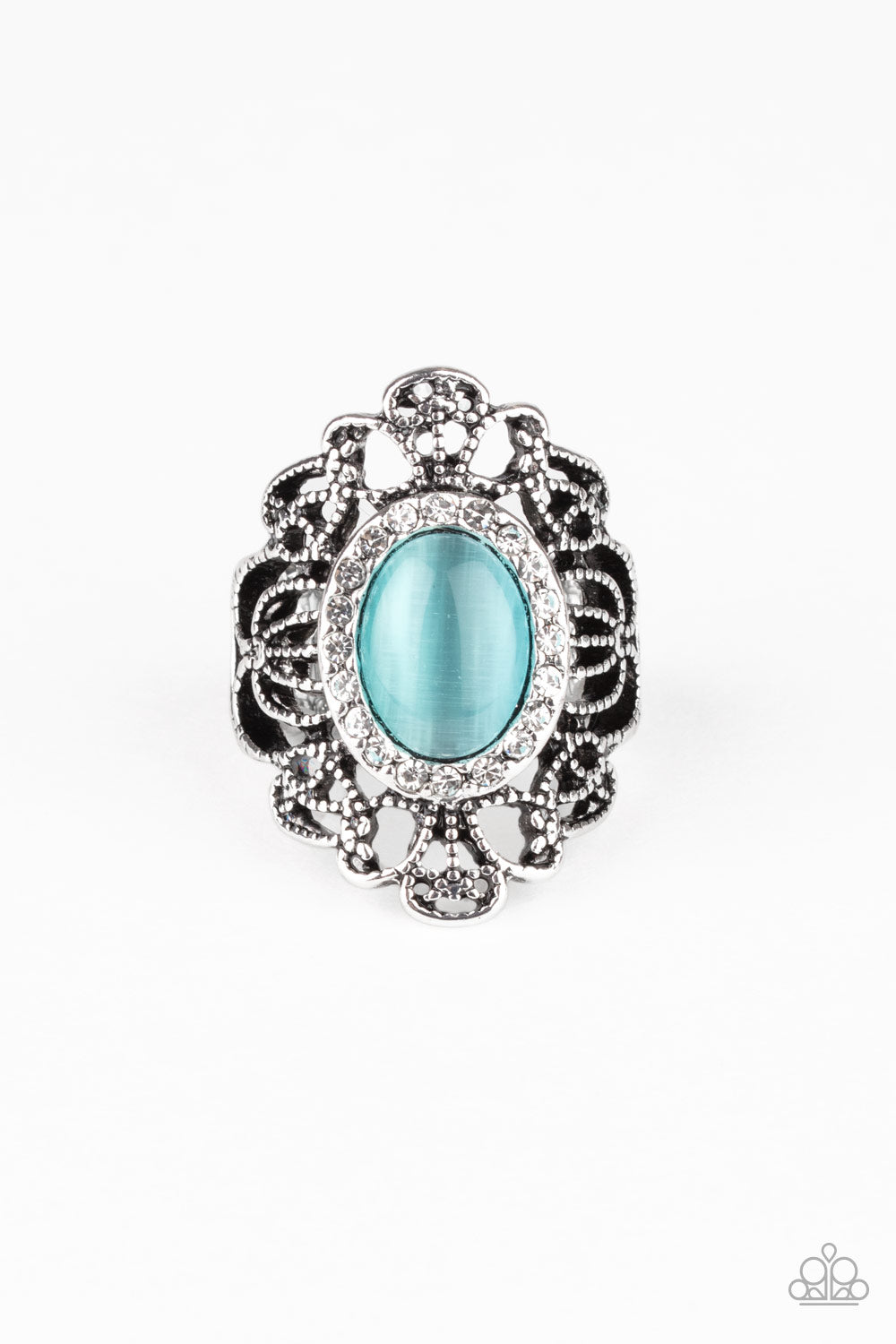 Dashingly Dewy - Blue Ring Paparazzi Accessories Moonstone Ring #P4RE-BLXX-195XX