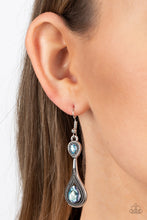 Load image into Gallery viewer, Paparazzi Dazzling Droplets Blue Earrings. Get Free Shipping. #P5DA-BLXX-062XX. Iridescent earring
