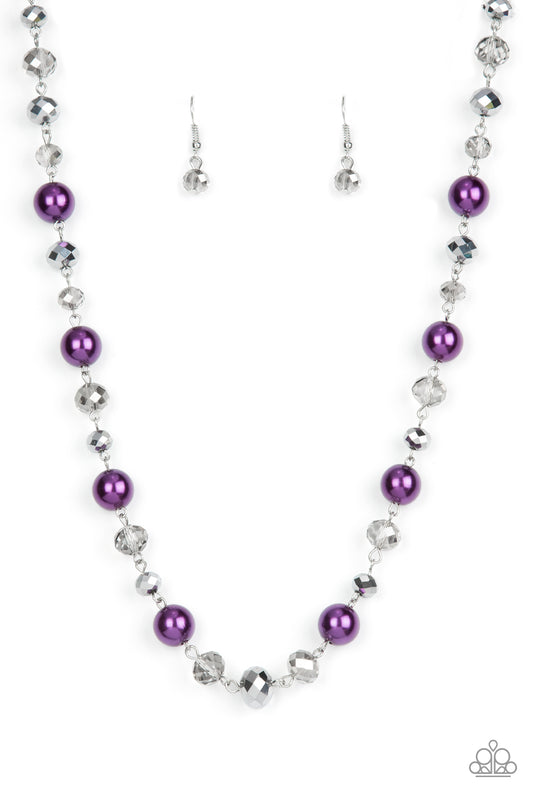 Decked Out Dazzle Purple Pearly Beads with metallic-flecked and smoky crystal-like beads Paparazzi