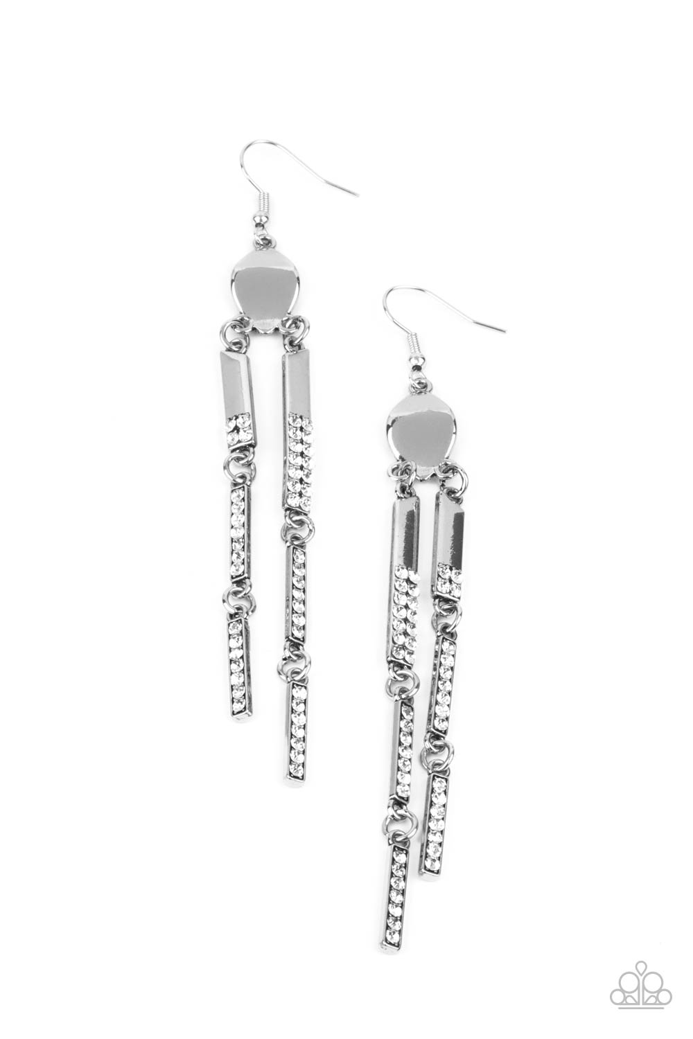 Defined Dazzle - White Rhinestone Earring Paparazzi Accessories
