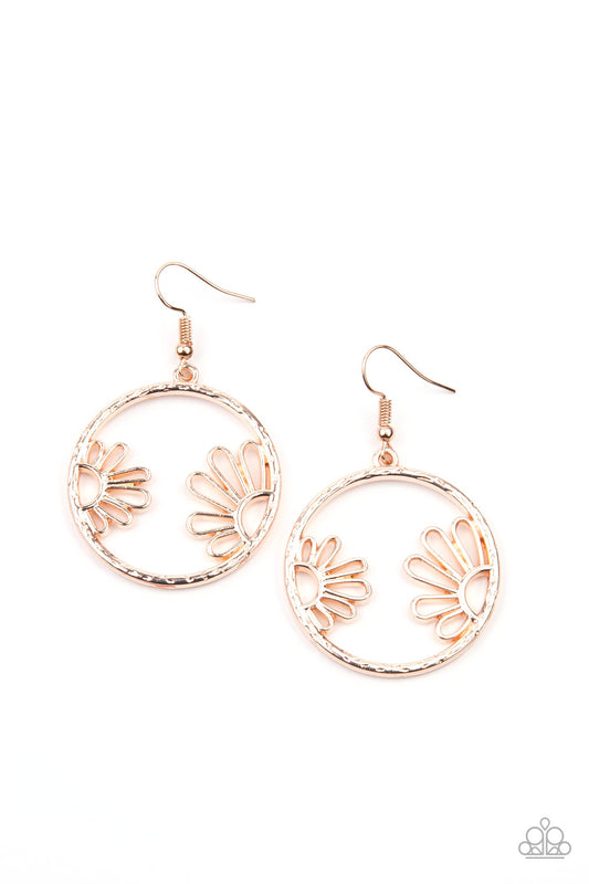 Demurely Daisy - Rose Gold Earring Paparazzi Accessories
