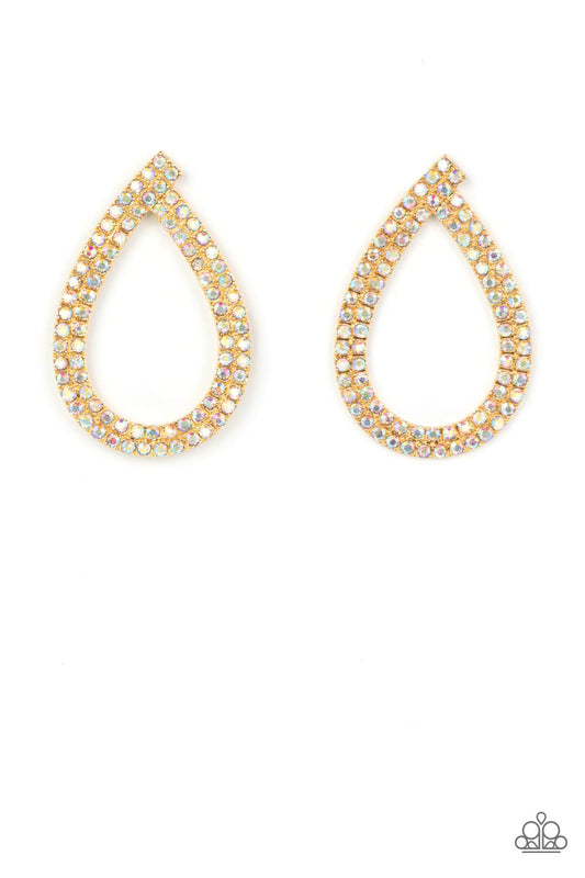 Paparazzi Diva Dust Gold Earring. Iridescent Teardrop gold earring. Subscribe & Save. Post Earring