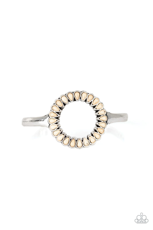 Paparazzi Bracelet ~ Divinely Desert - White Cuff Bracelet