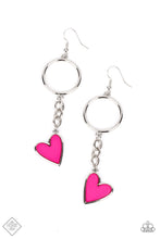 Load image into Gallery viewer, Paparazzi Don’t Miss a HEARTBEAT Pink Earring. #P5WH-PKXX-273JJ. Get Free Shipping. 
