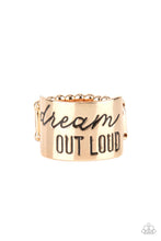 Load image into Gallery viewer, Dream Louder - Gold Ring Paparazzi Accessories Inspirational Ring
