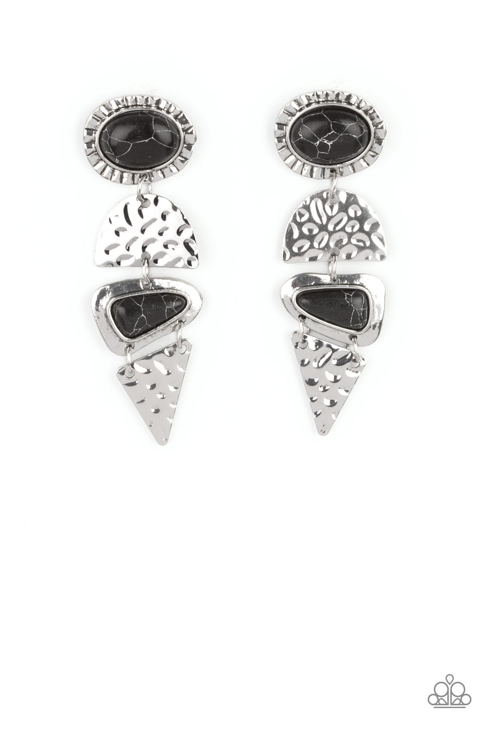 Earthy Extravagance - Black Earrings Paparazzi Accessories. Get Free Shipping! #P5PO-BKXX-163XX.