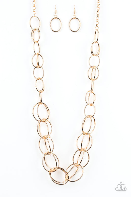 Paparazzi Necklace ~ Elegantly Ensnared - Gold