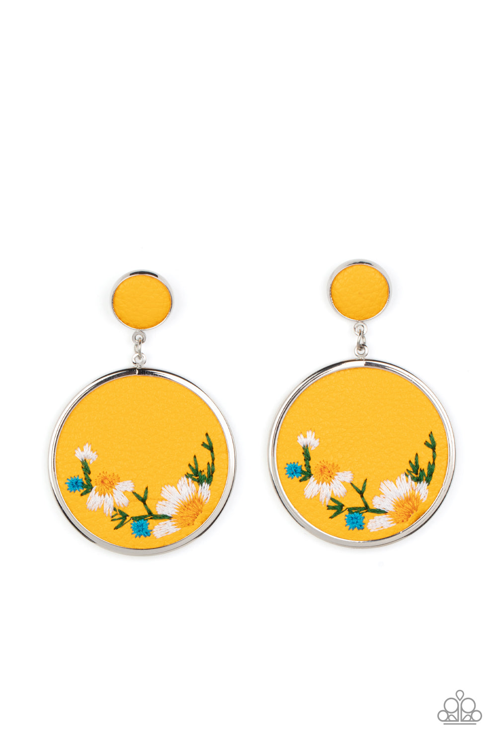 Embroidered Gardens Floral Earring Paparazzi $8 Accessory. #P5PO-YWXX-030XX. Get Free Shipping