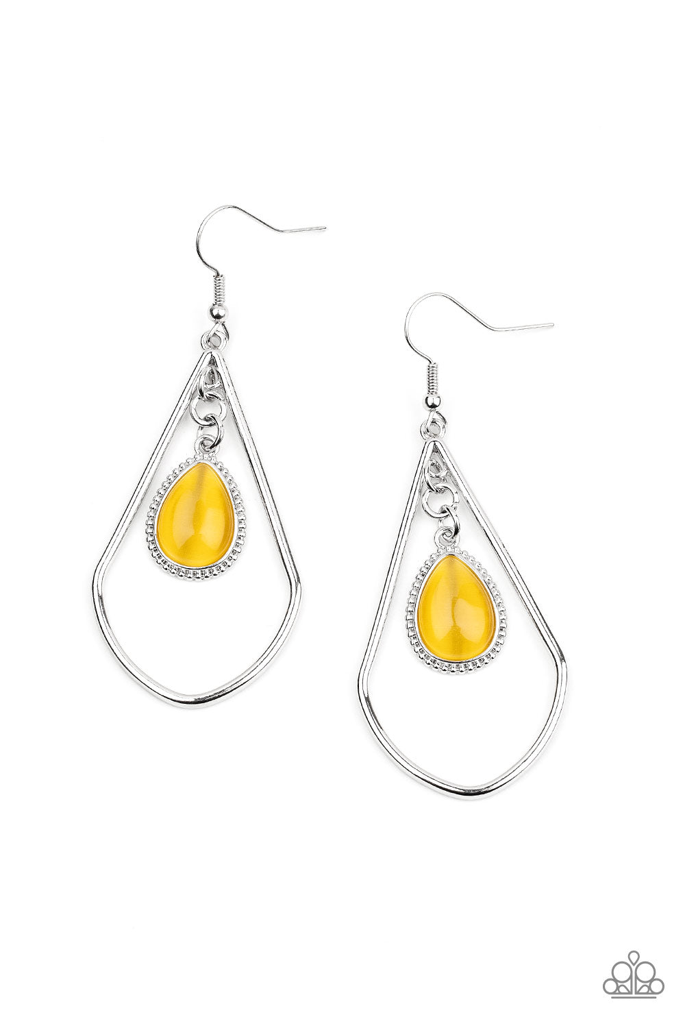 Ethereal Elegance Yellow Earring Paparazzi Accessories $5 Jewelry. #P5RE-YWXX-040XX. Free Shipping