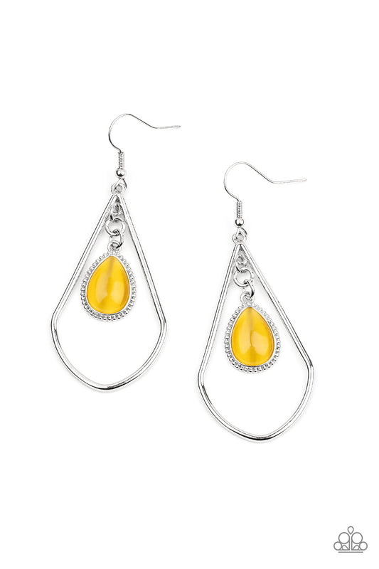 Ethereal Elegance Yellow Earring Paparazzi Accessories $5 Jewelry. #P5RE-YWXX-040XX. Free Shipping