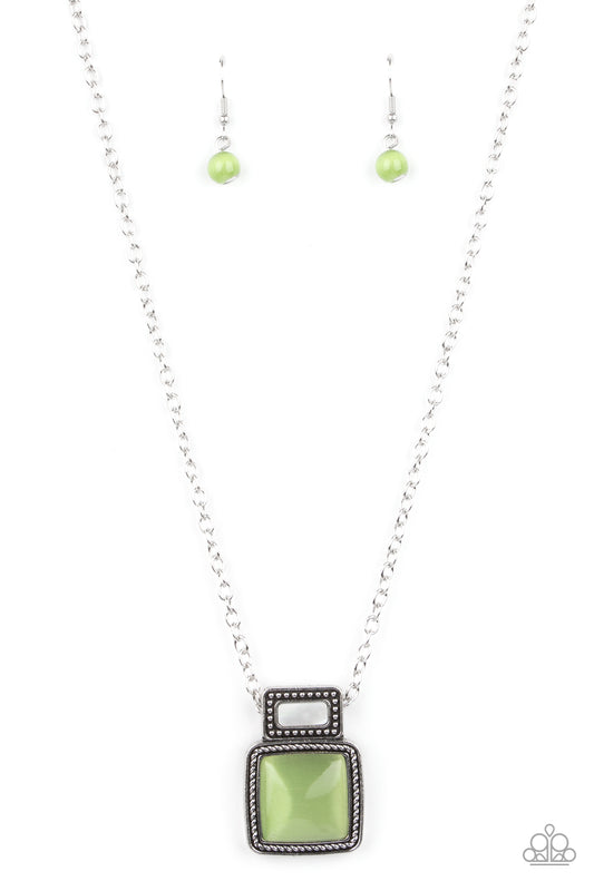 Paparazzi Ethereally Elemental Green pendant necklace. #P2RE-GRXX-229XX. Get Free Shipping.