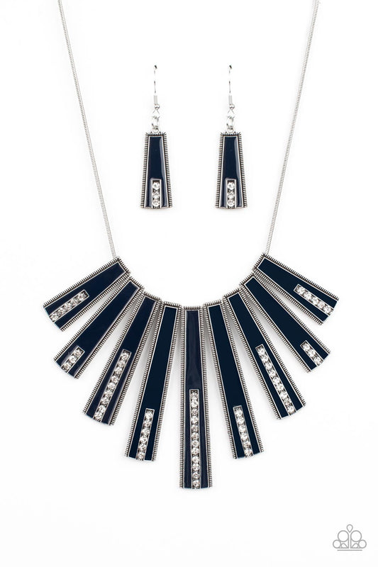FAN-tastically Deco Blue Necklace Paparazzi Accessories. #P2ST-BLXX-160XX. Free Shipping!