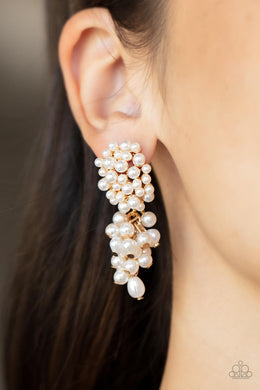 Paparazzi Earrings ~ Fabulously Flattering - Gold Pearl Earring