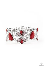 Load image into Gallery viewer, Paparazzi Fabulously Flourishing Red Bracelet. Stretchy Bracelet in Red. Ships Free
