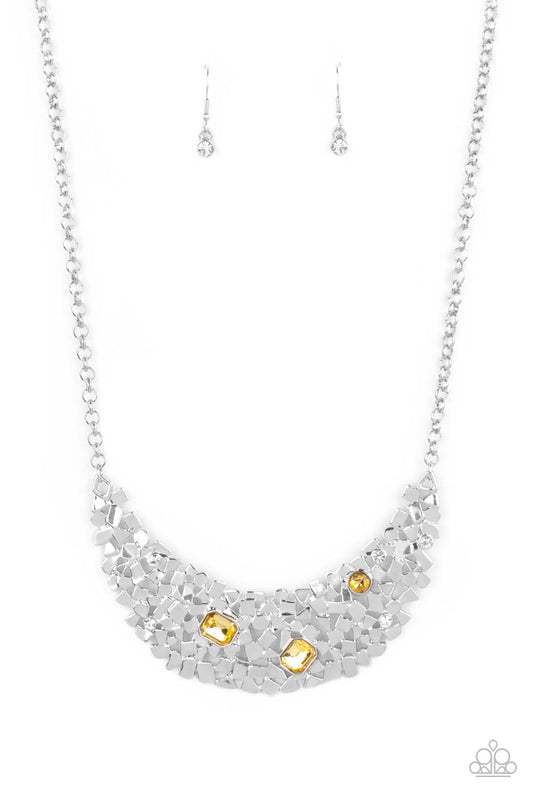 Fabulously Fragmented - Yellow Necklace Paparazzi Accessories