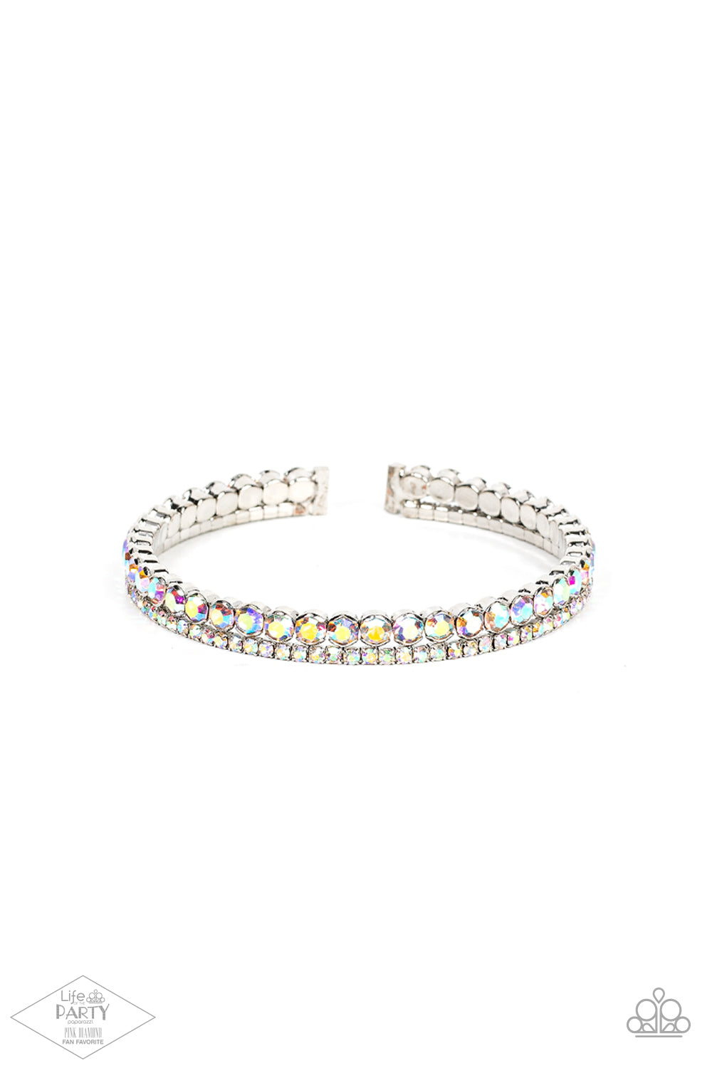 Fairytale Sparkle Multi Iridescent Dainty Cuff Bracelet Paparazzi Accessories. Get Free Shipping.