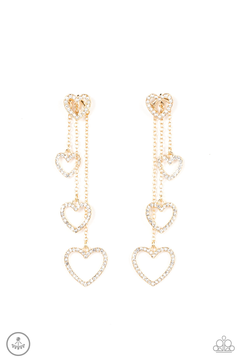 Paparazzi Falling in Love Gold Earrings online at AainaasTreasureBox #P5PO-GDXX-201XX