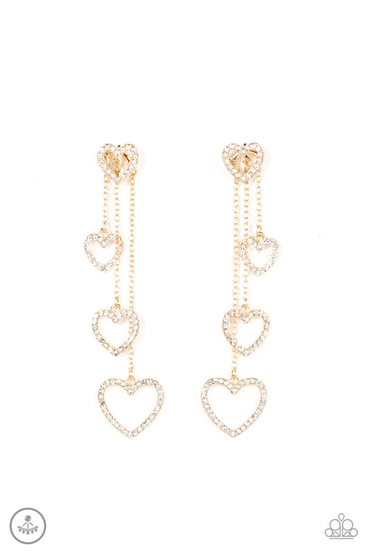Paparazzi Falling in Love Gold Earrings online at AainaasTreasureBox #P5PO-GDXX-201XX