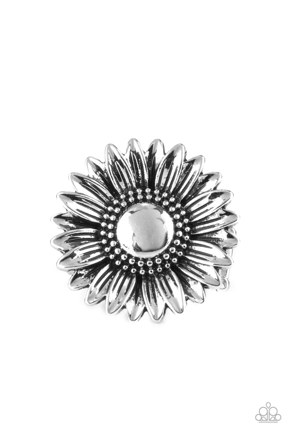 Farmstead Fashion - Silver Ring Paparazzi Accessories Statement ring Petal