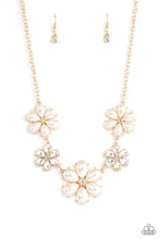 Load image into Gallery viewer, Fiercely Flowering Gold Necklace Paparazzi Accessories $5 Jewelry online! #P2ST-GDXX-128XX
