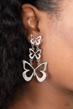 Load image into Gallery viewer, Flamboyant Flutter Silver Earrings Paparazzi Accessories. Get Free Shipping! #P5PO-WTXX-305XX
